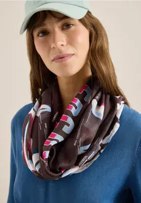 CECIL Foil Print  Loop Scarf | Brown 573085