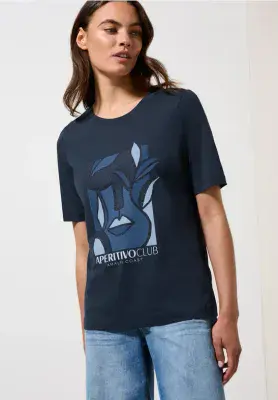 CECIL Full Hotfix T-Shirt | Navy 323546