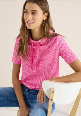 CECIL Funnel Neck Top | Beetroot  324809