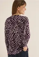 CECIL  Medium All Over Print Tucnic Top | Egg  Plant 324161