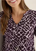 CECIL  Medium All Over Print Tucnic Top | Egg  Plant 324161