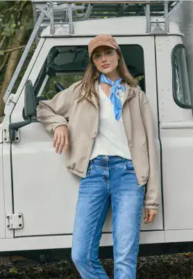 CECIL Modern Pique Blouson With Hood | Beige 212928