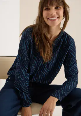 CECIL  Print Blouse | Dark Blue 346044