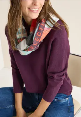 CECIL Print Loop Scarf | Egg Plant 572979