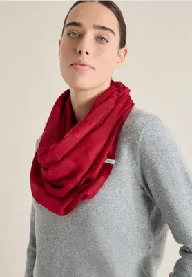 CECIL Solid Woven  Stripe Loop  Scarf| Red 572933