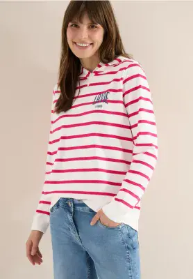 CECIL  Striped Hoody | Beetroot 303809