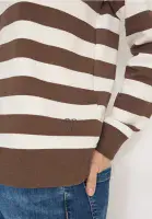 CECIL Striped Sweat  | Taupe 303758