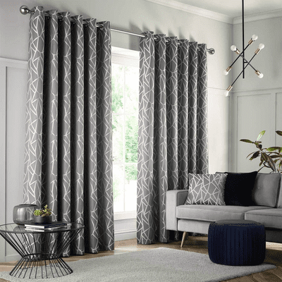 Como Eyelet Curtains Pewter