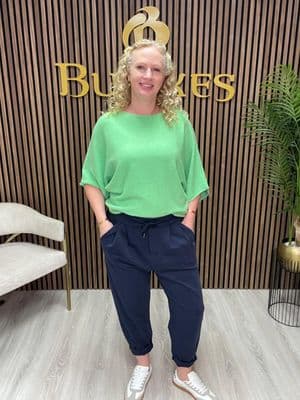 D.E.C.K BY DECOLLAGE Barrel Joggers | Navy 825231E