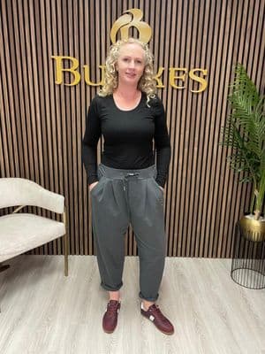 D.E.C.K BY DECOLLAGE Barrel Joggers | Slate 825231E