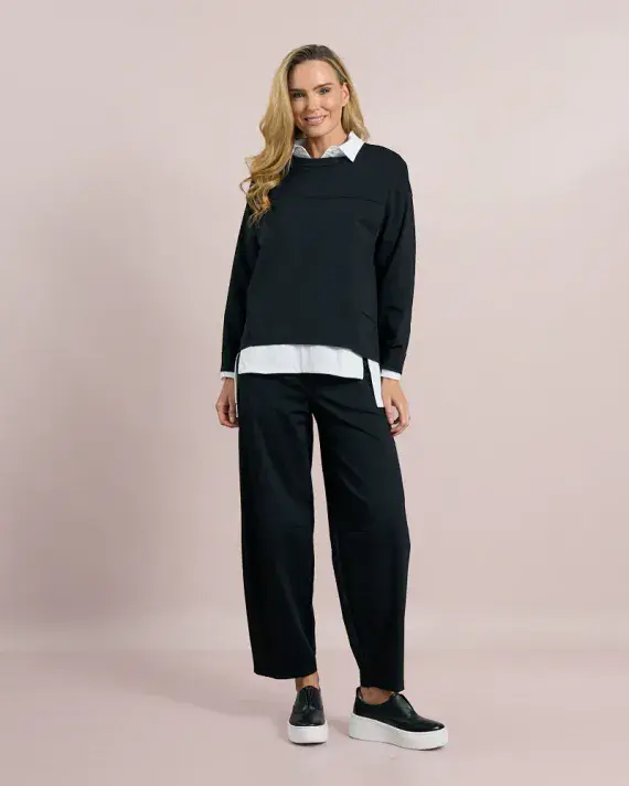 D.E.C.K BY DECOLLAGE Deck Leisure Top| Black WN1630