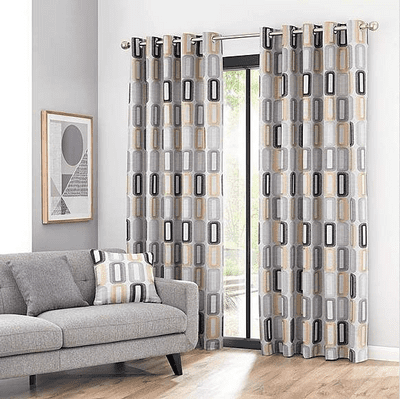 Dahl eyelet curtains Ochre