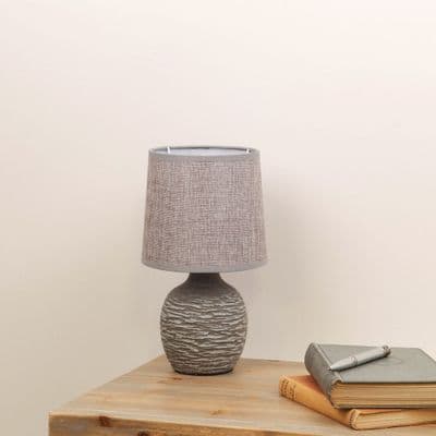 Dark Grey Textured Cement Finish Lamp HE1357