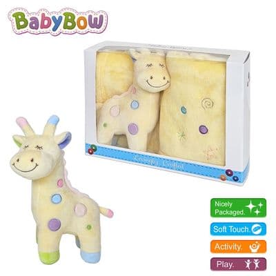 Daydream Giraffe & Blanket  In A Gift Box | Lemon BW44GB