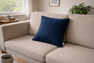 FERVOR + HUE Plain Soft Velvet Cushion 45x45cm| Midnight