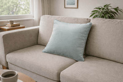 FERVOR + HUE Plain Soft Velvet Cushion 45x45cm| Mint Green