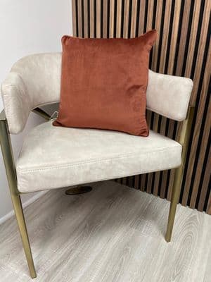 FERVOR + HUE Plain Soft Velvet Cushion 45x45cm| Rust