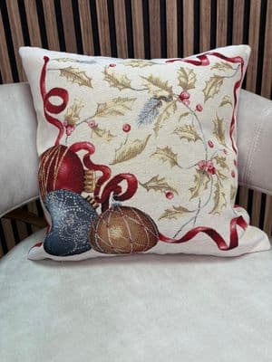 Fullshire Christmas Design Bauble Cushion Cover 43x43cm | Cream