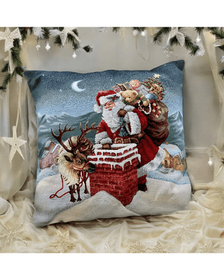 Fullshire Cushion Cover Chimney Christmas Santa