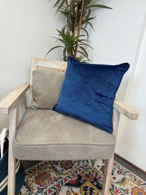 Fullshire   Velvet Piped Cushion 43x43 cm | Royal Blue