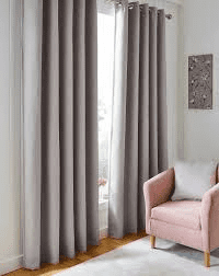 Hugo textured blackout eyelet curtains Linen
