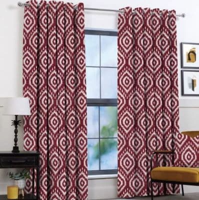 INCA CRIMSON EYELET CURTAINS