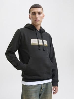 Jack & Janes Inwood Block Branding Sweat Hood | Black