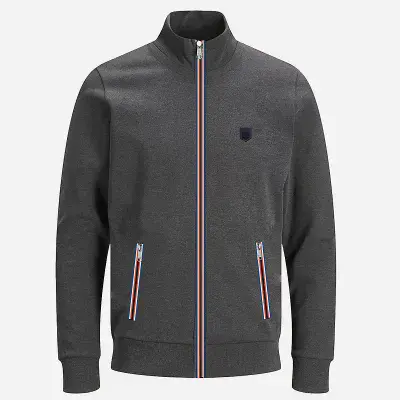 Jack & Jones Bluronaldo Sweat Zip Cardigan| Dark Grey