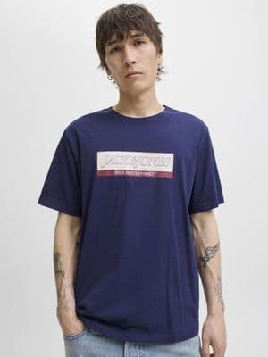 Jack & Jones Inwood Block Branding Tee | Ocean