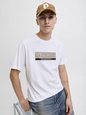 Jack & Jones Inwood Block Branding Tee | White