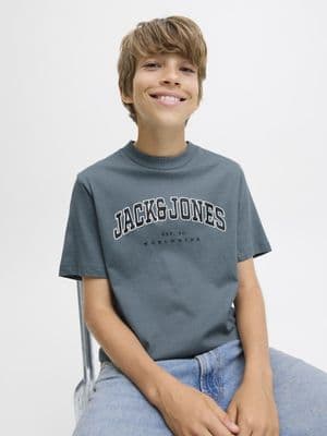 Jack & Jones Junior Caleb Varsity O-Neck Tee | Storm