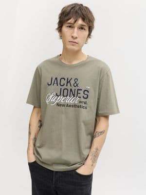 Jack & Jones Logo Tee SS O-Neck | Grey