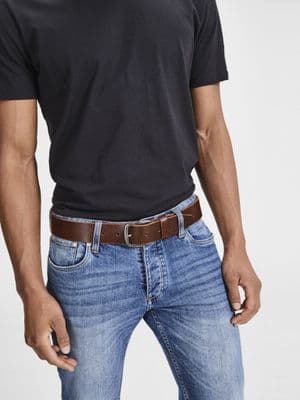 Jack & Jones  Paul Leather Belt | Coffee
