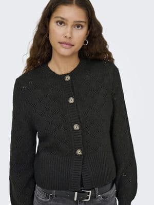JDY Amanda Life L/S O-Neck Cardigan | Black