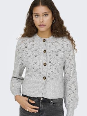 JDY Amanda Life L/S O-Neck Cardigan | Light Grey