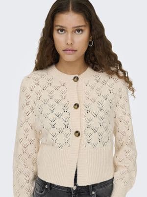 JDY Amanda Life L/S O-Neck Cardigan | Whitecap