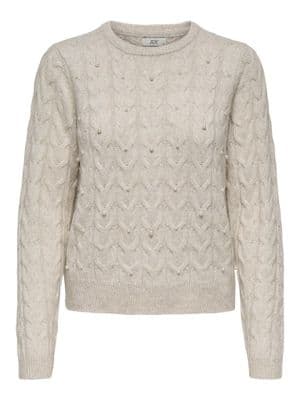 JDY Carmen L/S  Pearl Pullover | Birch