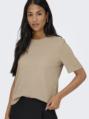 JDY Debbie S/S Top | Silver Mink