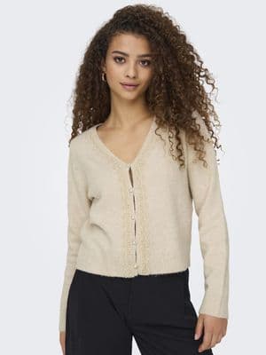 JDY Francie Life L/S V-Neck Cardigan | Birch