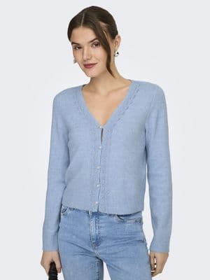 JDY Francie Life L/S V-Neck Cardigan | Blue