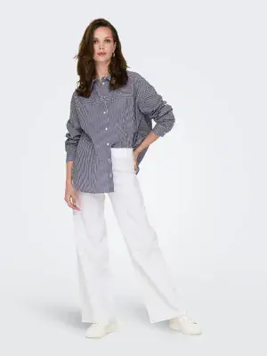 JDY Iris Stretch HW Wide Pant | White