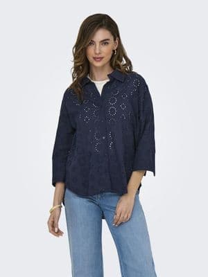 JDY Tallie 3/4 Long Shirt | Indigo