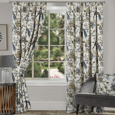Kensington Tape Top Curtains Blue
