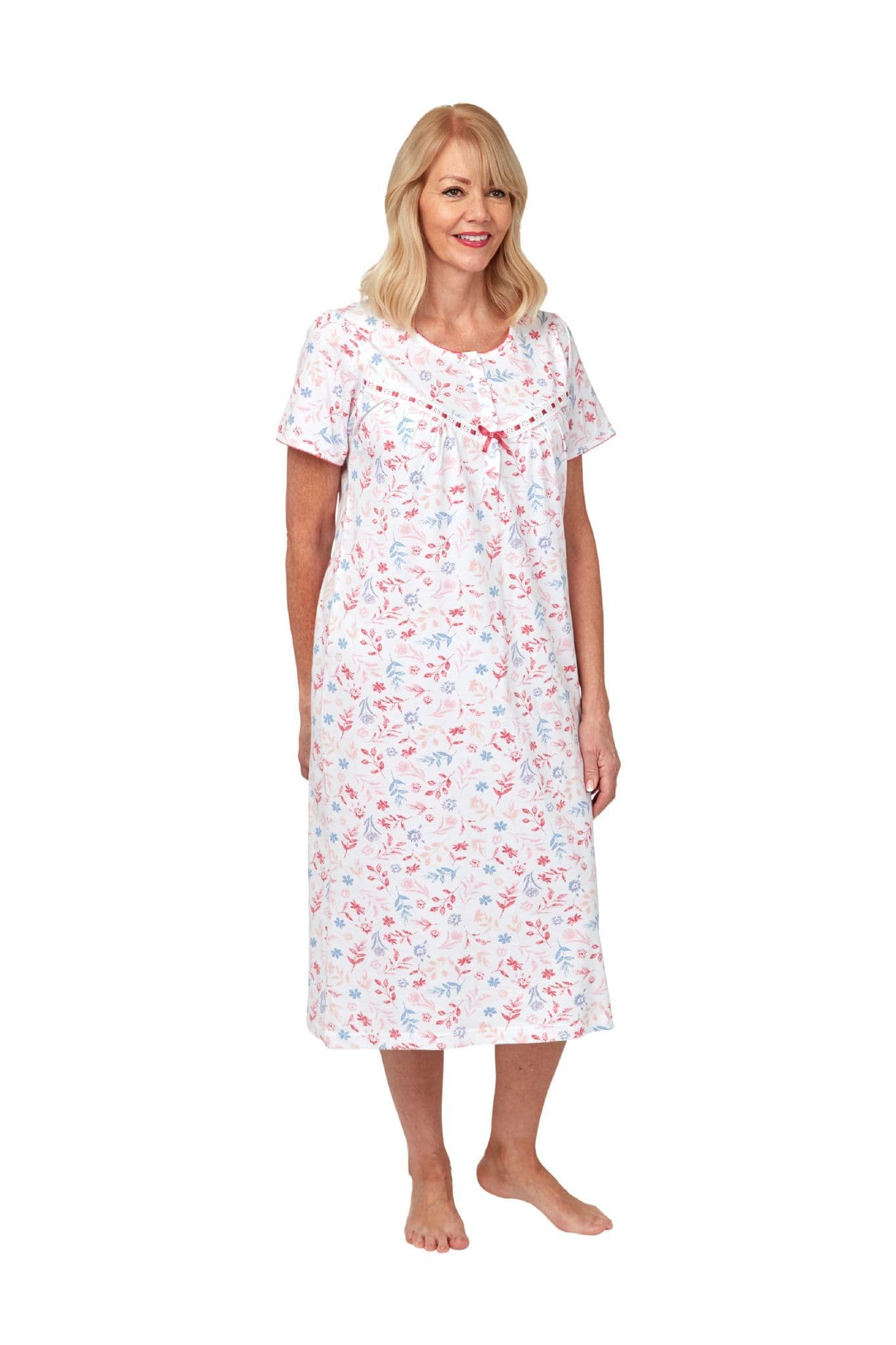 MA31678 Lyla S/S Cotton Nightdress Blue
