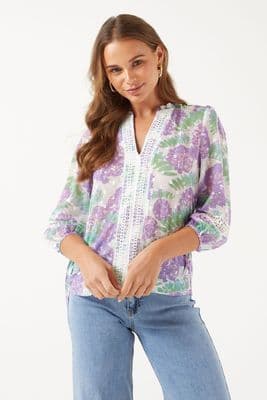 Marc Angelo 3/4 Sleeve Blouse   | Lilac MA42249