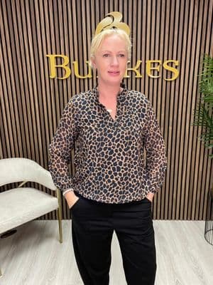 Marc Angelo Letty Animal Print Top | Navy