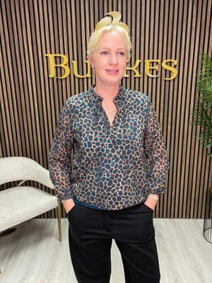 Marc Angelo Letty Animal Print Top | Teal