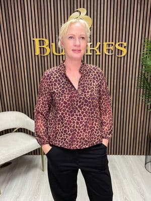 Marc Angelo Letty Animal Print Top | Wine