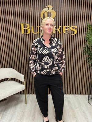 Marc Angelo  Print Blouse | Black 7036