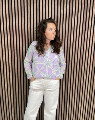 Marc Angelo Printed Blouse | Lilac 7036